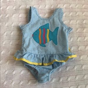 Seersucker Fish Swimsuit
